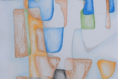 Säulen, 2019, 29cm x 21cm, Buntstift, Papier, 190,- €