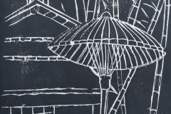 Teehaus, 2022, 42 cm x 29,5 cm, Holzschnitt, Papier/1/20, 110,- €