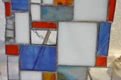 Glasbild Mondrian, Tiffanyglas, 16 cm x 15 cm, 90,- €