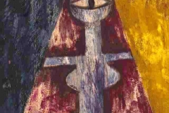 Dreieck, 1988, 150cm x 60cm, Eitempera, Nesseltuch, 850,- €