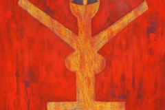 Himmel und Erde, 1989, 100cm x 80cm, Eitempera,  Nesseltuch, 1100,- €