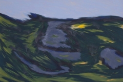 landscape in spring, 1985, 120cm x 150cm, Eitempera,  Nesseltuch, 2100,- €