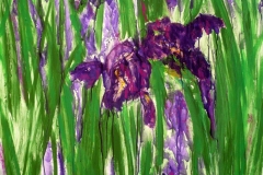 Lilien, 1992, 150cm x 90cm, Eitempera,  Nesseltuch, 980,- €