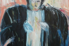 Panflötenspieler, 1991, 150cm x 120cm, Eitempera, Nesseltuch, 2300,- €